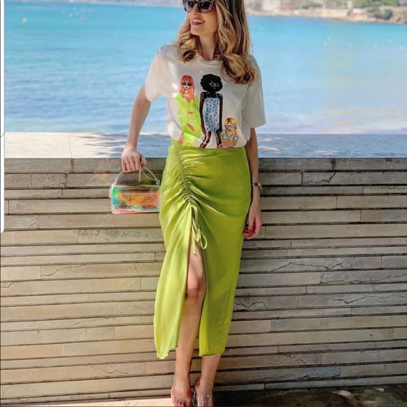 GATHERED MIDI SKIRT TRF - Picture 6 of 14